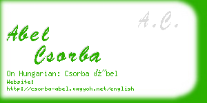 abel csorba business card